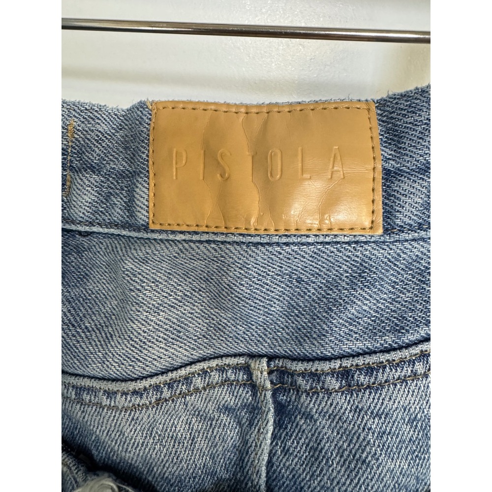 Pistola Cassie Super High Rise Straight Jeans Meridian Blue Hemp Blend Size 27 - Picture 11 of 13